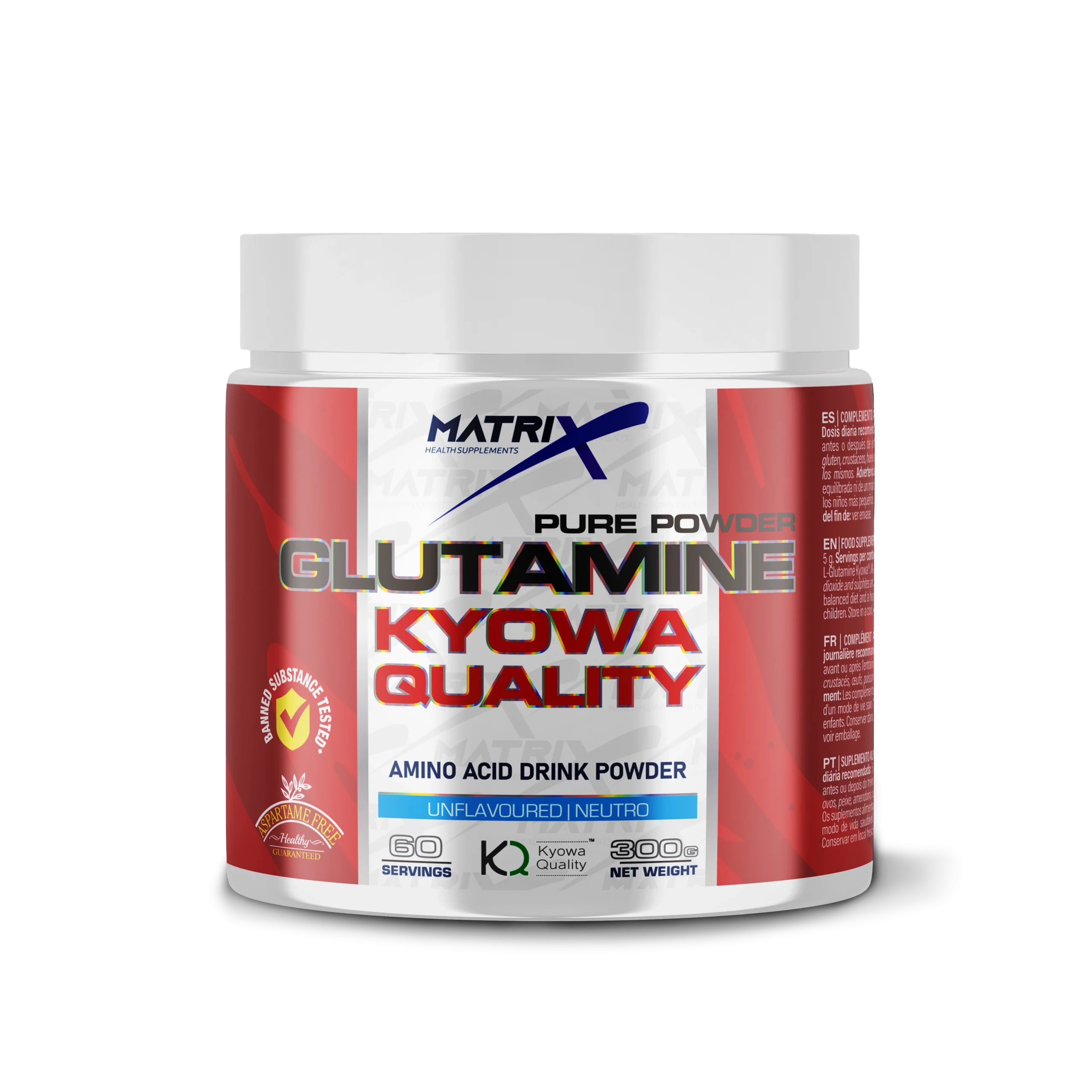 Glutamina Kyowa en Polvo 300g – L-Glutamina Pura Sabor Neutro 1 Glutamina Kyowa Matrix 300 g en polvo sabor neutro